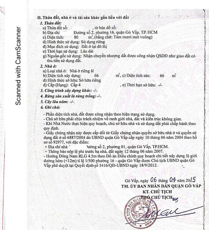 Hình ảnh Bán nhà cấp 4 ( 4 x 20m) đường số 2, phường 16 0