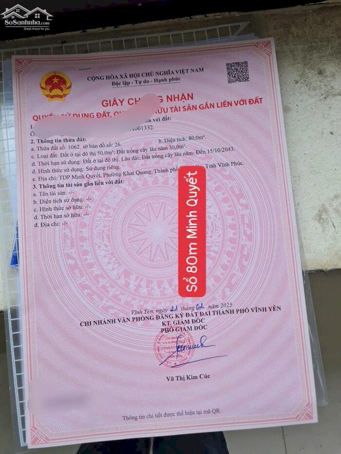 Hình ảnh Bán lô đất trục chính Minh Quyết, Khai Quang, Vĩnh Yên. 2