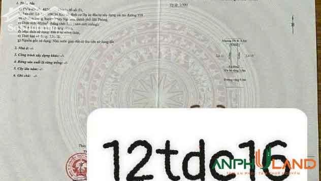 Hình ảnh Cần bán lô đất hàng hiếm - tái định cư Phường Thủy Nguyên ( xã Hoa Động), TP Hải Phòng 1