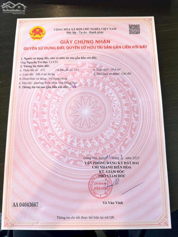 Hình ảnh DỰ ÁN MỚI RA MẮT – 9 LÔ ĐẤT P. BIÊN HOÀ (Bửu Hoà cũ). Giá Đầu Tư 1