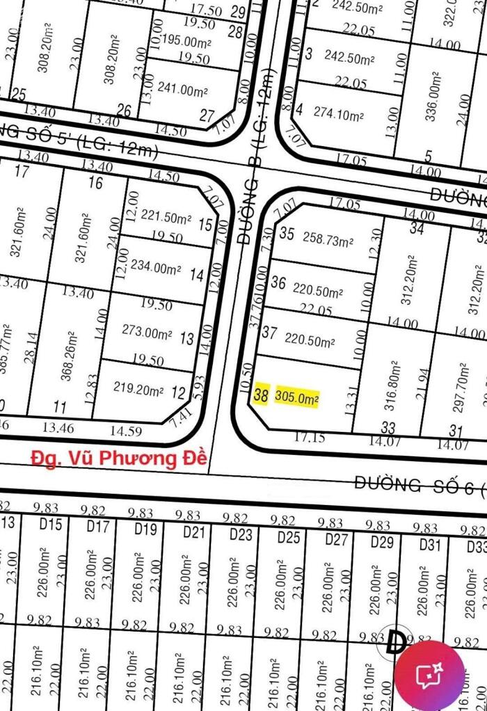 Hình ảnh BDS HVL CG: BÁN E38 GÓC 2MT VŨ PHƯƠNG ĐỀ 190 TR/M2 ~ 56 TỈ 1