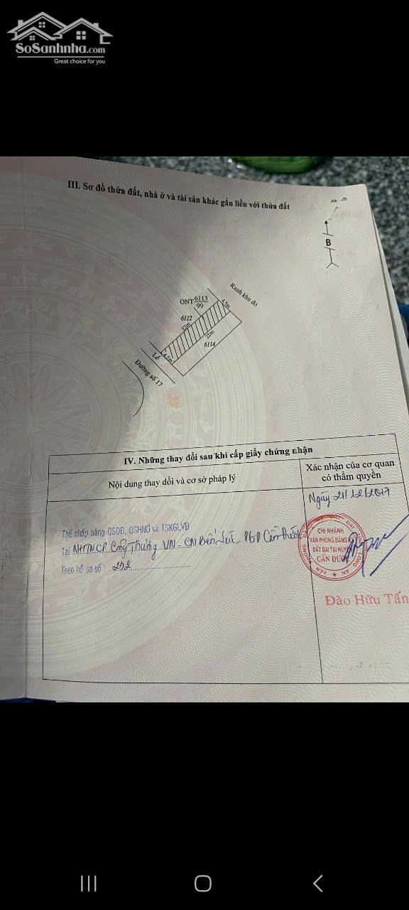 Hình ảnh Cần tiền bán gấp 99m2 kdc Phước Đông giá bao rẻ 900tr chốt 4