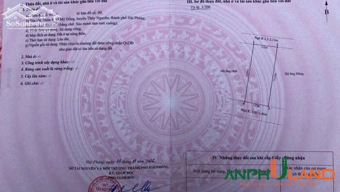 Hình ảnh Cần bán lô đất TDP 4 Phường Thiên Hương ( xã Mỹ Đồng), TP Hải Phòng 0