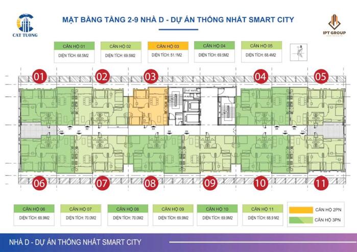 Hình ảnh Bán căn 3 phòng ngủ chung cư Cát Tường, Yên Phong, Bắc Ninh 0