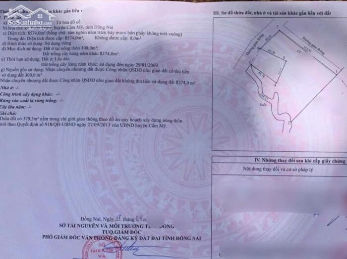 Hình ảnh Cần bán đất xã Xuân Đông , huyện Cẩm Mỹ , Đồng Nai 10200m2 giá 10,8 tỷ 1