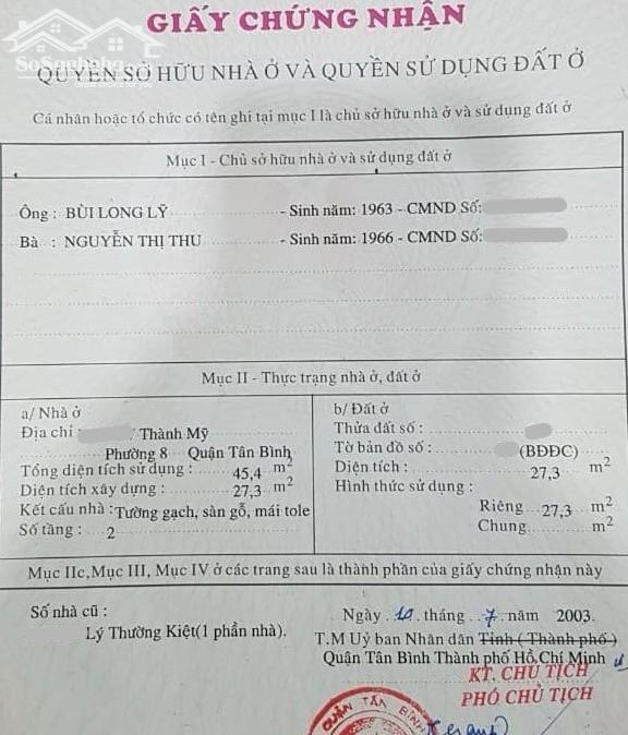 Hình ảnh Bán nhà 28m2 hẻm thông Thành Mỹ, nở hậu hơn 3 tỷ 0