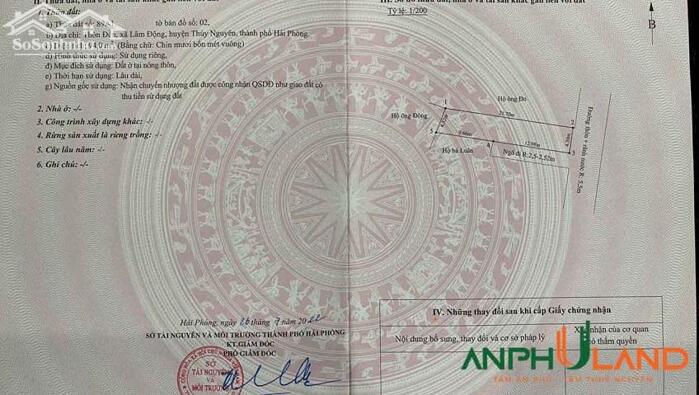 Hình ảnh Chính chủ gửi bán lô đất TDP Đền, phường Thiên Hương ( xã Lâm Động cũ), TP Hải Phòng 3