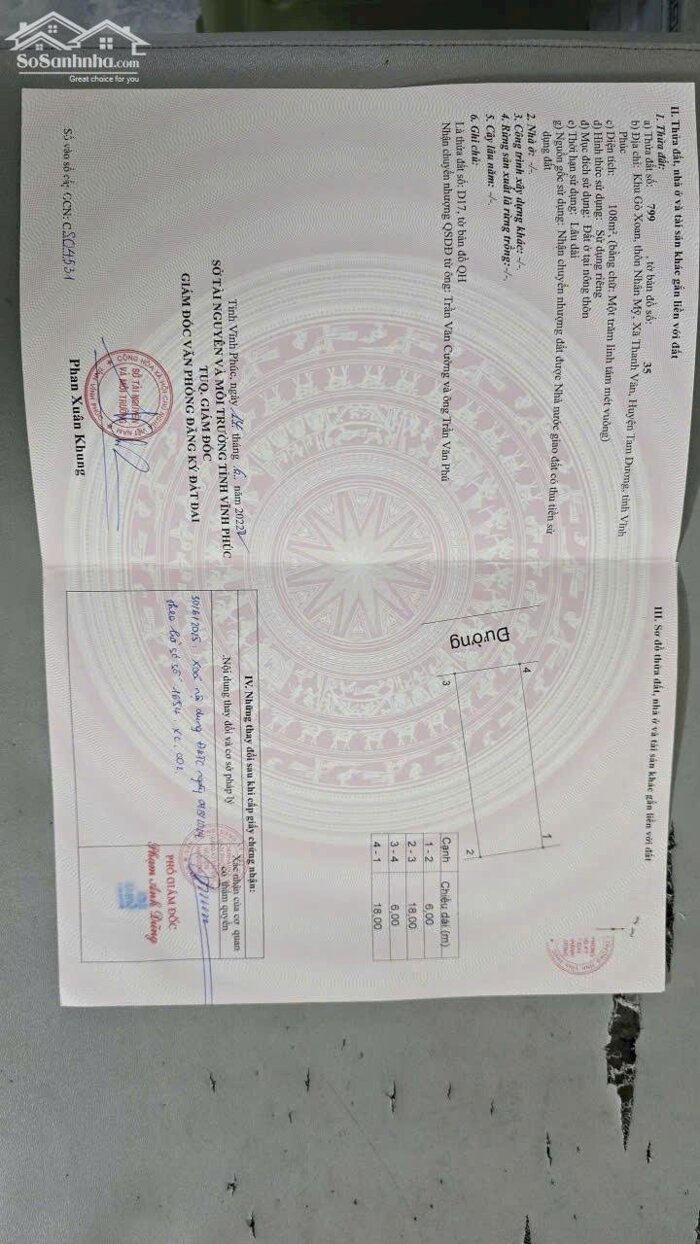 Hình ảnh Bán ô đất trong khu đấu giá Gò Xoan, Thanh Vân, Tam Dương 2