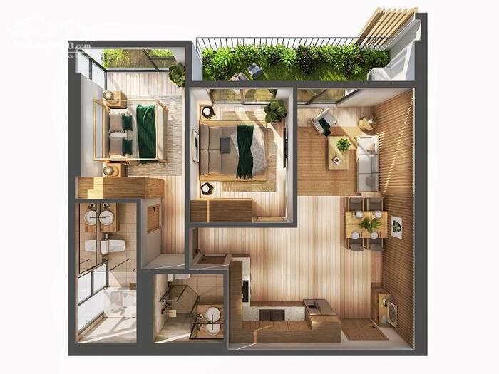 Hình ảnh Bán 2 ngủ 2 vệ sinh , 74m2 sử dụng - chung cư Sky Forest , KĐT Ecopark - Chỉ 4 tỷ 850 0