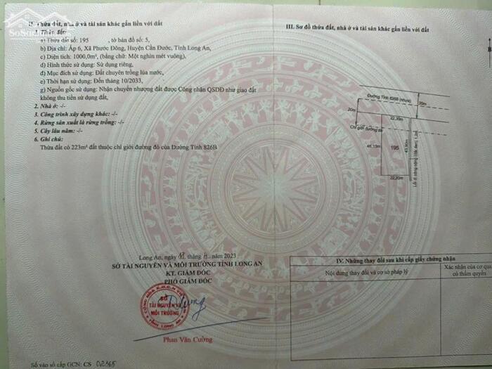 Hình ảnh Đất lúa 1000m2 mt đường TL826B mặt bằng kinh doanh giá ngộp cần bán gấp 5 tỏi 3