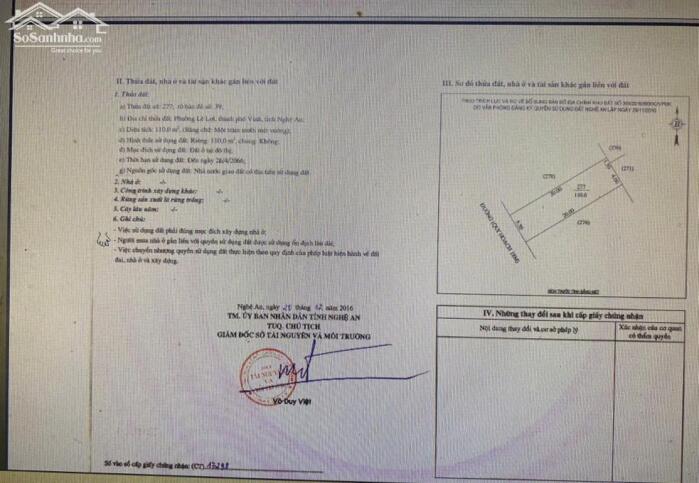 Hình ảnh Bán lô 110 m2 Đường số 1, cổng chính dự án Nam Lê Lợi , TP Vinh 3