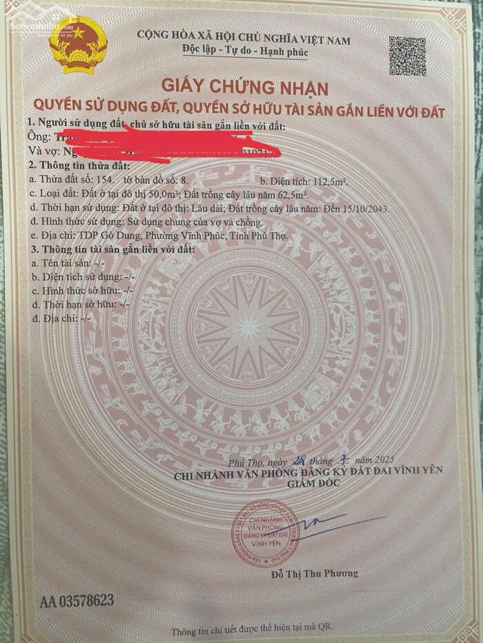 Hình ảnh Bán đất TDP Gò Dung, Liên Bảo, Vĩnh Yên, Vĩnh Phúc 1