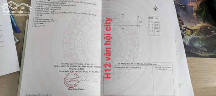 Hình ảnh Bán đất khu đô thị Vân Hội city, Đồng Tâm, Tam Dương, Vĩnh Phúc 1