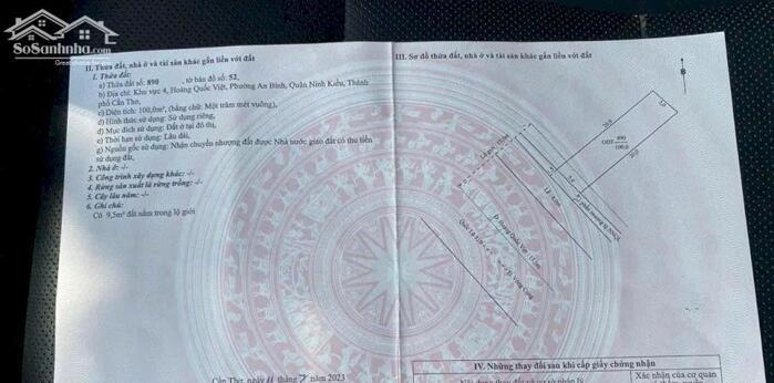 Hình ảnh Bán đất mặt tiền đường hoàng quốc việt thành phố cần thơ 0