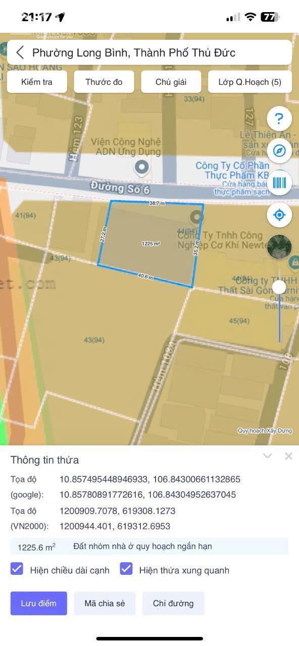 Hình ảnh BDS HVL [NC] BÁN LÔ 1200m2 MTKD ĐƯỜNG 6 LONG BÌNH Q9 giá 39 tỷ 0