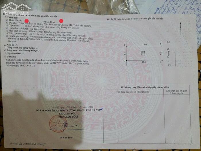 Hình ảnh Bán thửa đất 90m² ở khu tái định cư Văn Mỹ Hoàng Văn Thụ Chương Mỹ Hà Nội 4