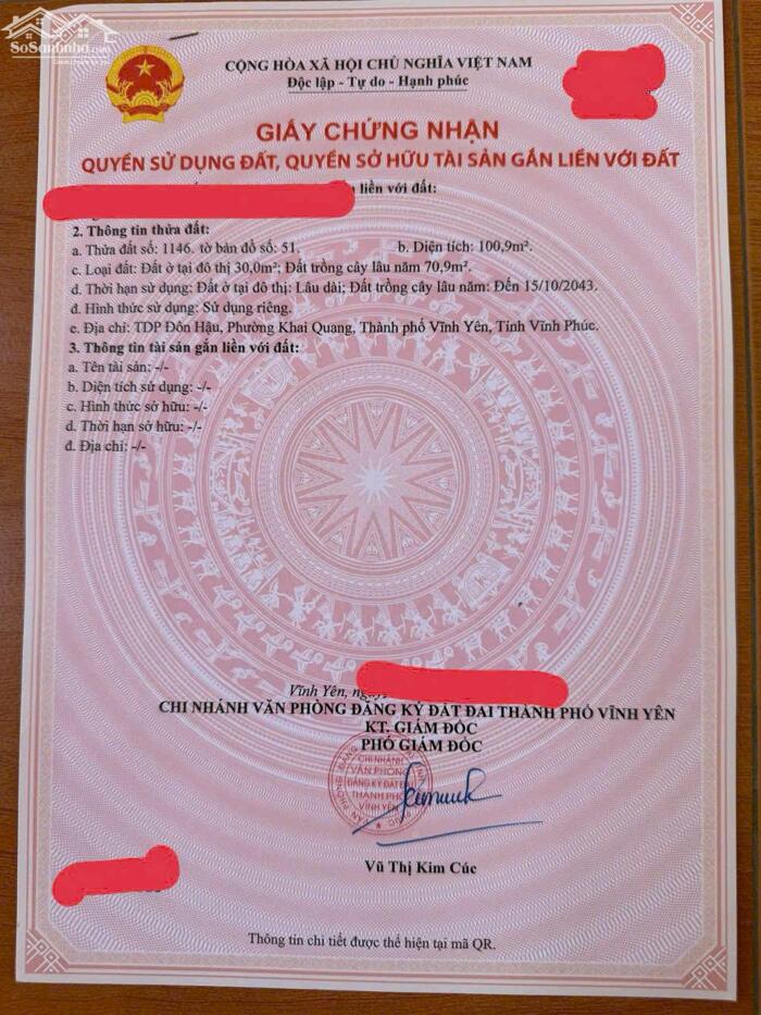 Hình ảnh Bán đất đường to ô tô tránh nhau tại Đôn Hậu, Khai Quang, Vĩnh Yên. Diện tích 100m2. 2