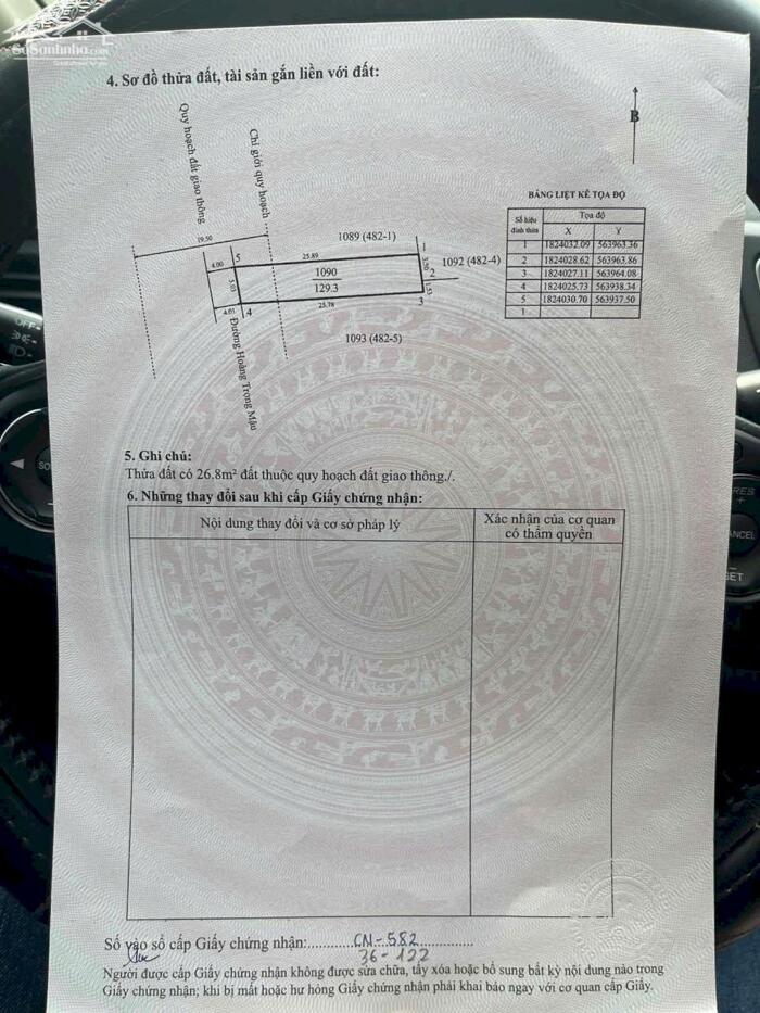 Hình ảnh BÁN ĐẤT MẶT TIỀN HOÀNG TRỌNG MẬU – LẠI THẾ- MỸ THƯỢNG, HUẾ CHỈ 2,4xx TỶ - TL 5