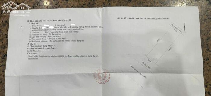 Hình ảnh Chính chủ gửi bán lô đất MT đường Hồng Phước 5, Liên Chiểu,Đà Nẵng 2