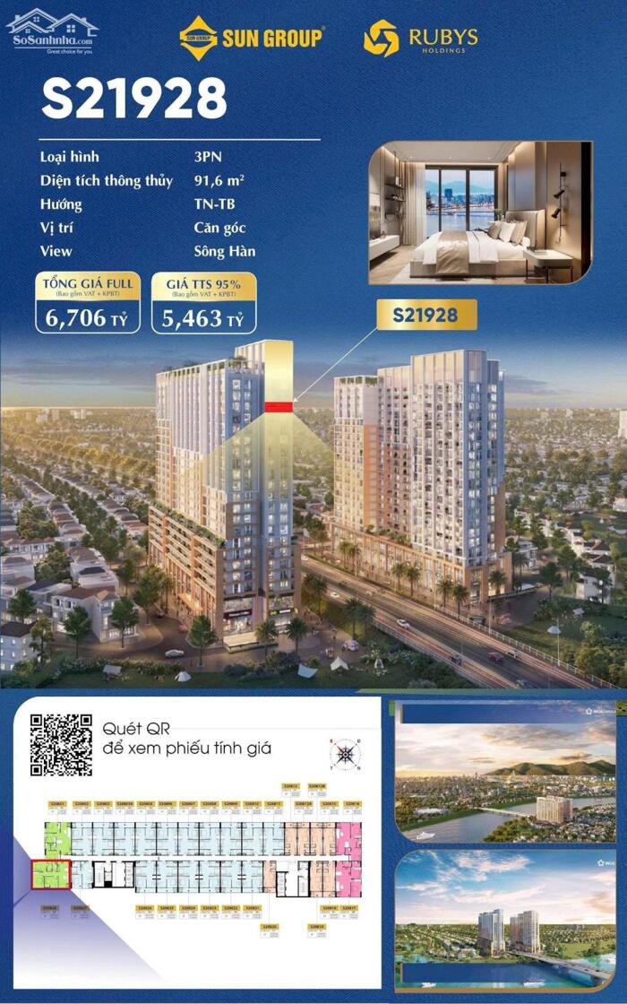 Hình ảnh Bán căn hộ Sun Spana Tower, nội thất cao cấp, DT 91,6m², tầm view pháo hoa, hỗ trợ vay 70% 0