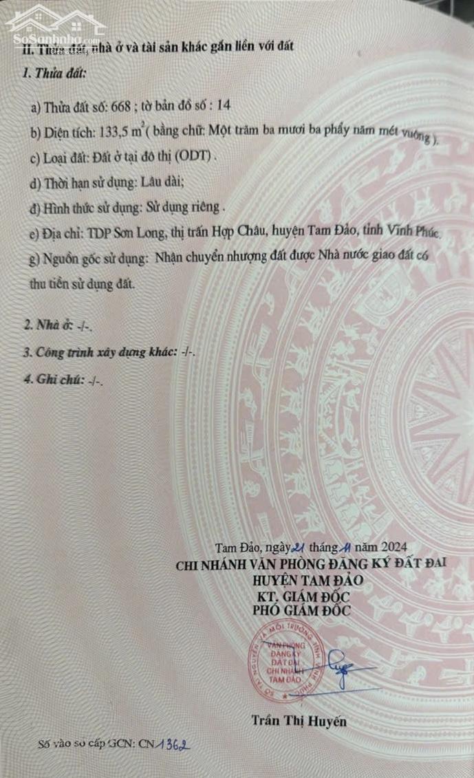 Hình ảnh Bán lô 134m2 Băng 2 đường Vành Đai 5, Hợp Châu, Tam Đảo 3