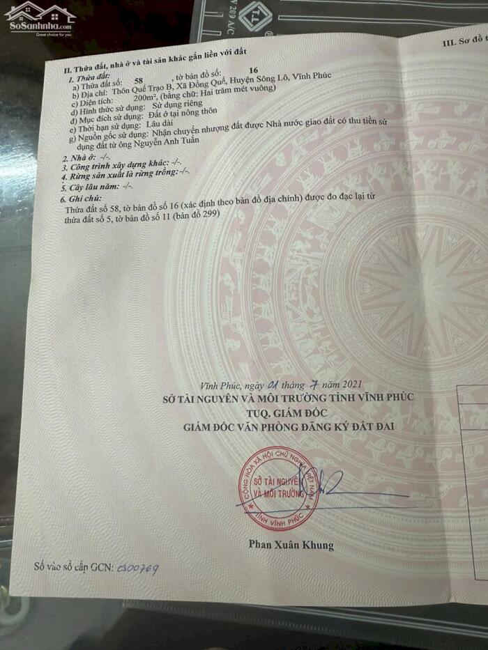 Hình ảnh Bán lô 200m2 cách chợ Đồng Quế, Sông Lô 1km lh_0987673102 2