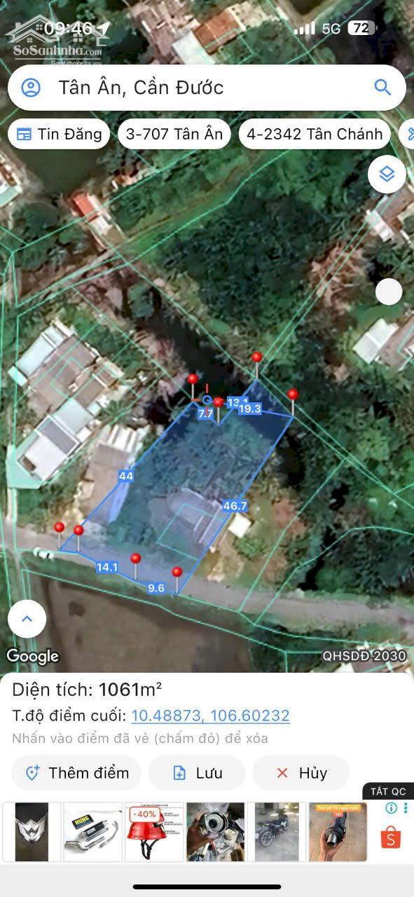 Hình ảnh Đất thổ vườn 1000m2 mt nhựa xe tải xã Tân Ân giá ngộp 1 tỏi 8 2