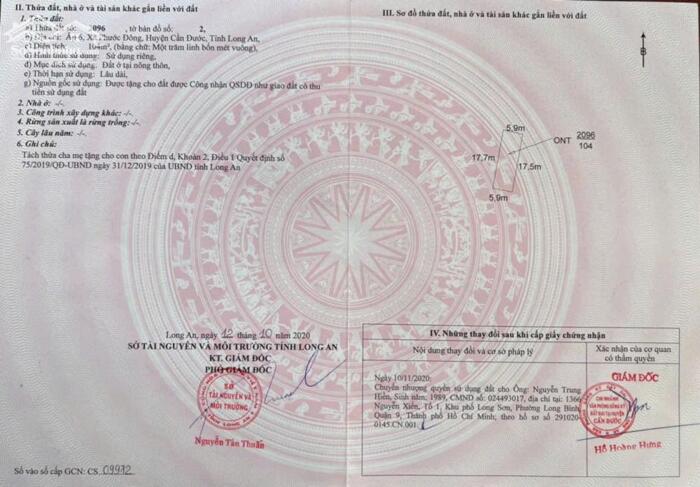 Hình ảnh Đất nền thổ cư mt xe hơi 104m2 xã Tân Lân giá rẻ công nhân 550tr 3