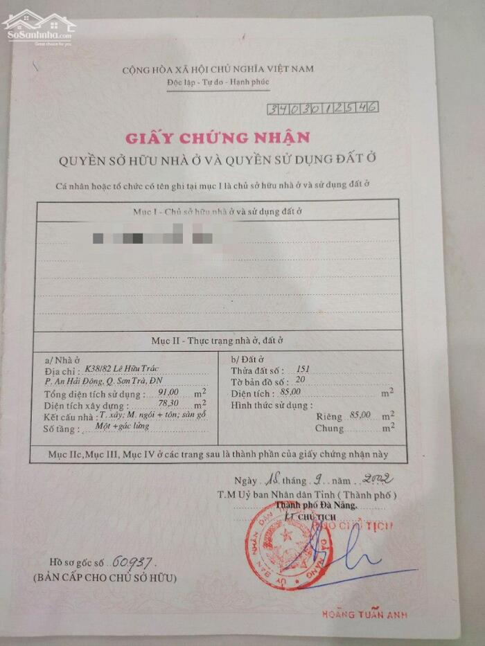 Hình ảnh HH 1% GỞI AE DV_BÁN ĐẤT+NHÀ C4 85M2_KIỆT OTO 5M_K38/82 LÊ HỮU TRÁC, AN HẢI, SƠN TRÀ_80tr/m2 5