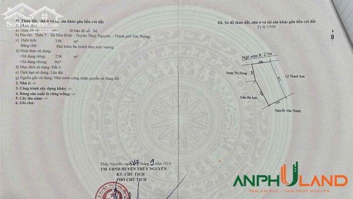 Hình ảnh Cần bán lô đất đẹp mặt tiền rộng tại Phường Hòa Bình, TP Hải Phòng 0