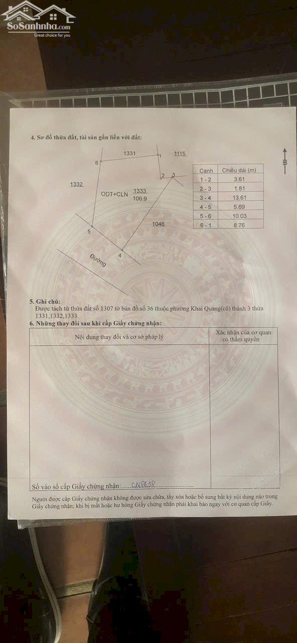Hình ảnh Bán lô 107m2, mặt tiền 5.7m Băng 2 đường Mê Linh, Khai Quang lh_0987673102 4
