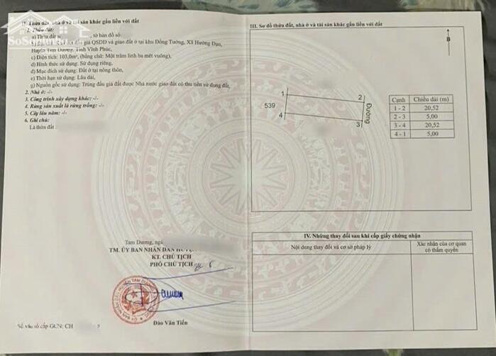 Hình ảnh Bán lô 100m2 Đồng Tướng, Hướng Đạo cửa Ngõ KCN Tam Dương 1