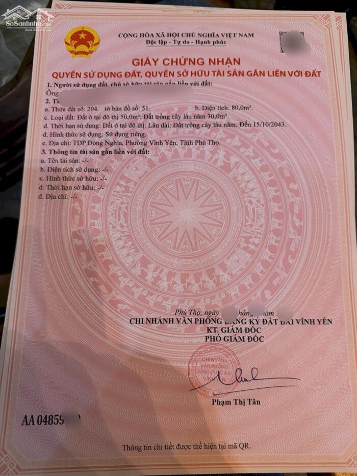 Hình ảnh Bán đất Đông Nghĩa, Đồng Tâm, Vĩnh Yên, Vĩnh Phúc. Dt 80m2 xây nhà đẹp 3