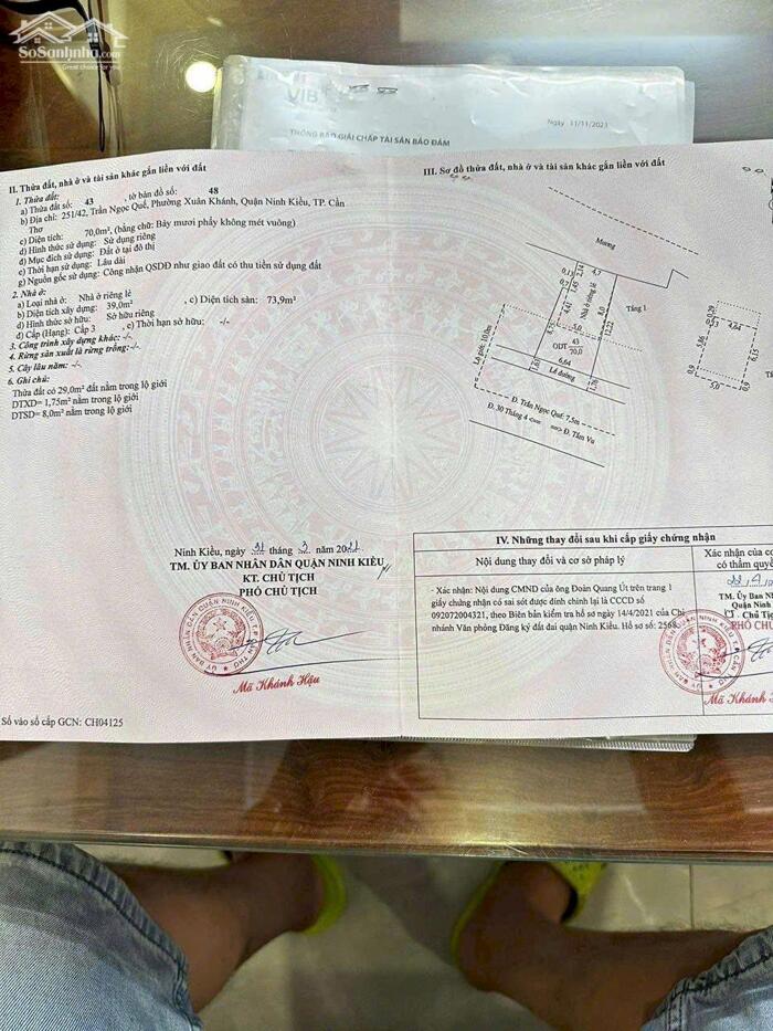 Hình ảnh Bán nhà mặt tiền hoàn công gần chợ xuân khánh giá 5 tỷ 1