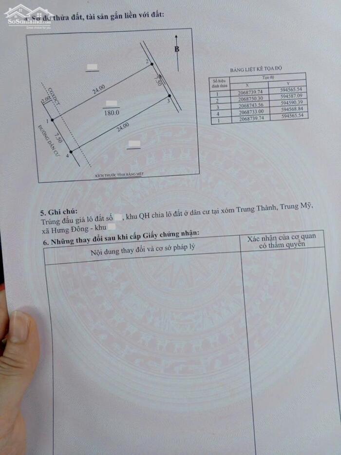 Hình ảnh Bán lô 180m2 đất đấu giá Trung Thành, Hưng Đông, TP Vinh 0