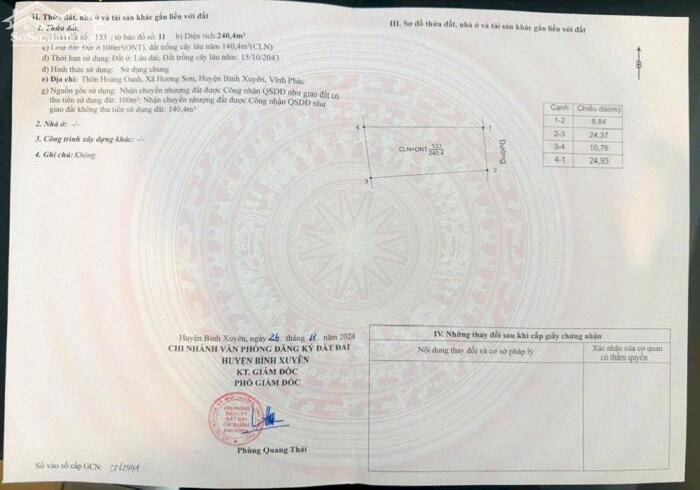 Hình ảnh Bán đất kinh doanh hoặc làm xưởng tại mặt đường 302C Hoàng Oanh, Hương Sơn, Bình Xuyên. 2