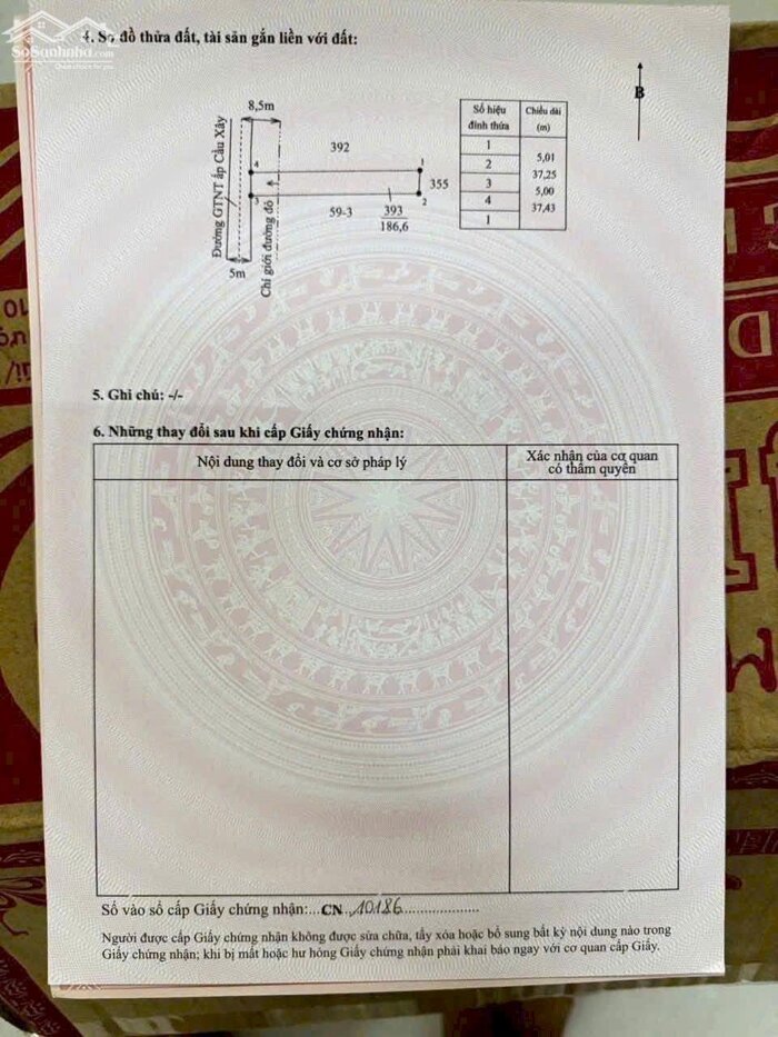 Hình ảnh Nền đất thổ 185m2 mt xe hơi xã Tân Lân giá rẻ đầu tư 900tr 3