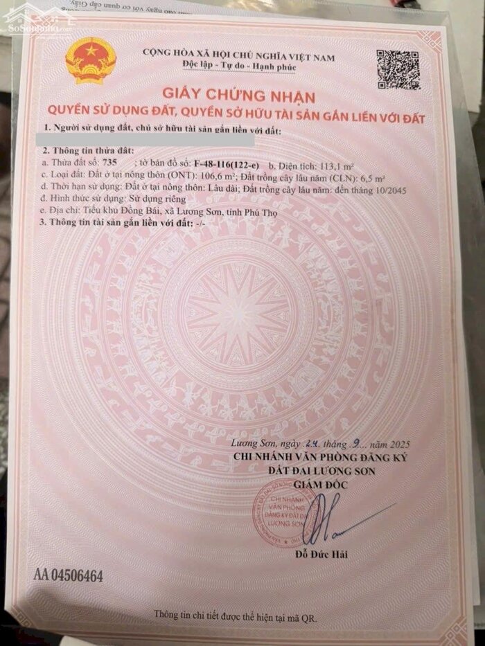 Hình ảnh Bán đất thị trấn lương Sơn Hòa Bình 4