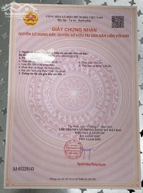 Hình ảnh Bán đất tặng nhà cấp 4 mới lô góc 2 mt đường 165m2 xã Long Hựu giá rẻ 600tr 5