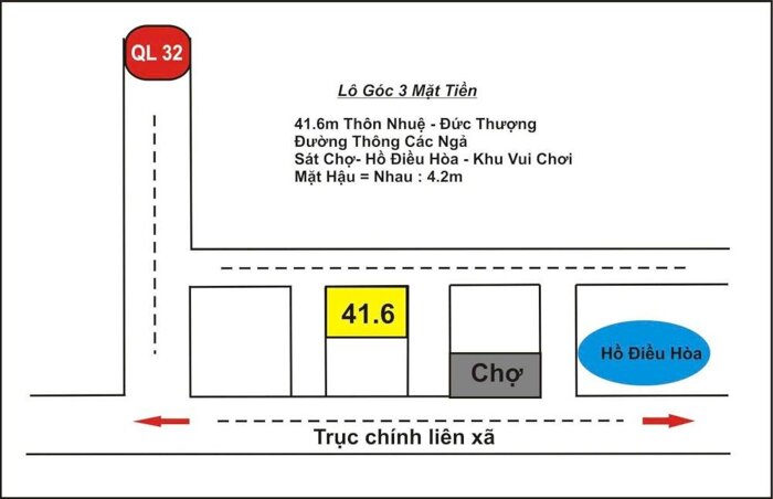 Hình ảnh VIP Đất thổ cư 41.6m lô góc 3 mặt ngõ đường thông ô tô 4 chỗ kề chợ thôn Nhuệ, Đức Thượng 4