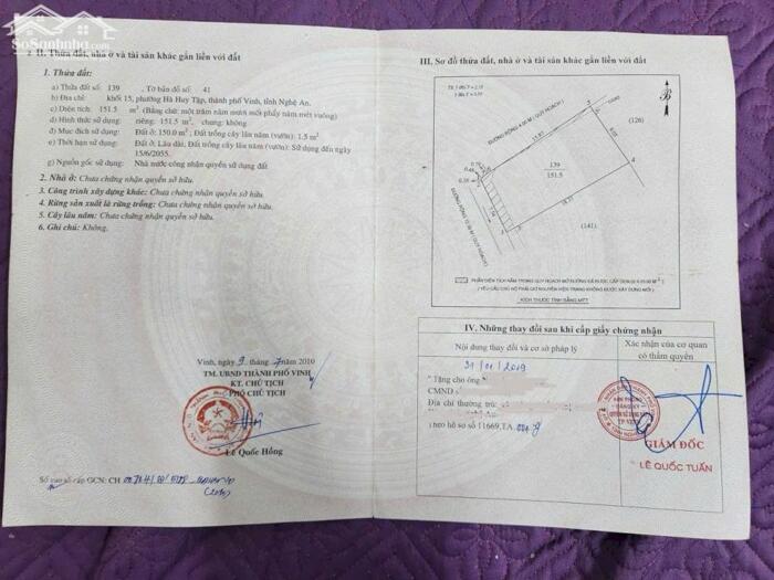 Hình ảnh Bán lô Góc 152m2 ngõ Hải Thượng Lãn Ông - khối 15 Hà Huy Tập, TP Vinh 1