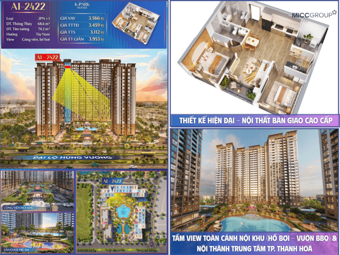 Hình ảnh Căn Góc 2PN + 1 68m2 Vinhomes Thanh Hoá. Giá chỉ từ 799 Triệu 0