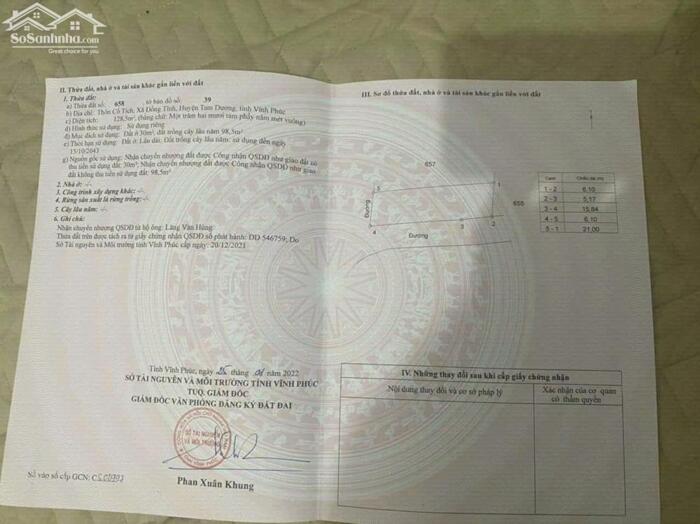 Hình ảnh Bán lô 128m2 góc 2 mặt tiền Đồng Tĩnh, Tam Dương gần nhà văn hoá lh_0987673102 1