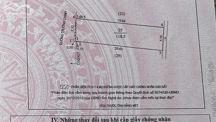 Hình ảnh HÀNG HIẾM 119m2 MẶT ĐƯỜNG TRƯỜNG CHINH - LÊ LỢI, TP VINH 0