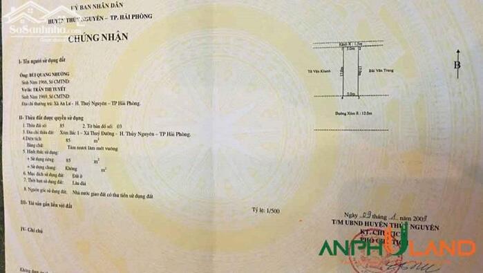 Hình ảnh Chính chủ gửi bán lô đất đẹp tại khu Đồng Dộc, P. Thủy Nguyên ( xã Thủy Đường), TP Hải Phòng 0
