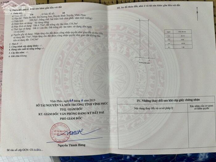 Hình ảnh Bán lô 209m2, mt 7m Hương Sơn, Bình Xuyên cạnh KCN Khai Quang lh_0987673102 2