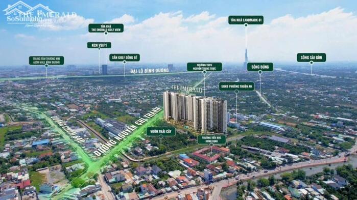 Hình ảnh Dự án Emerald garden view tại thành phố Thuận An- Bình Dương giá dưới 35tr/m2 tiện ích cao cấp nằm ngay trục đường Nguyễn Chí Thanh cách 3