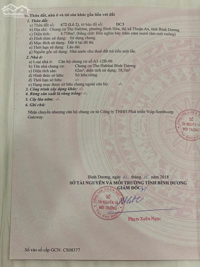 Hình ảnh CHÍNH CHỦ BÁN CĂN 2PN HABITAT – NGAY CỔNG KCN VSIP 1 & AEON MALL NGAY MẶT TIỀN QL13-GA TUYẾN METROL SỐ 2 0