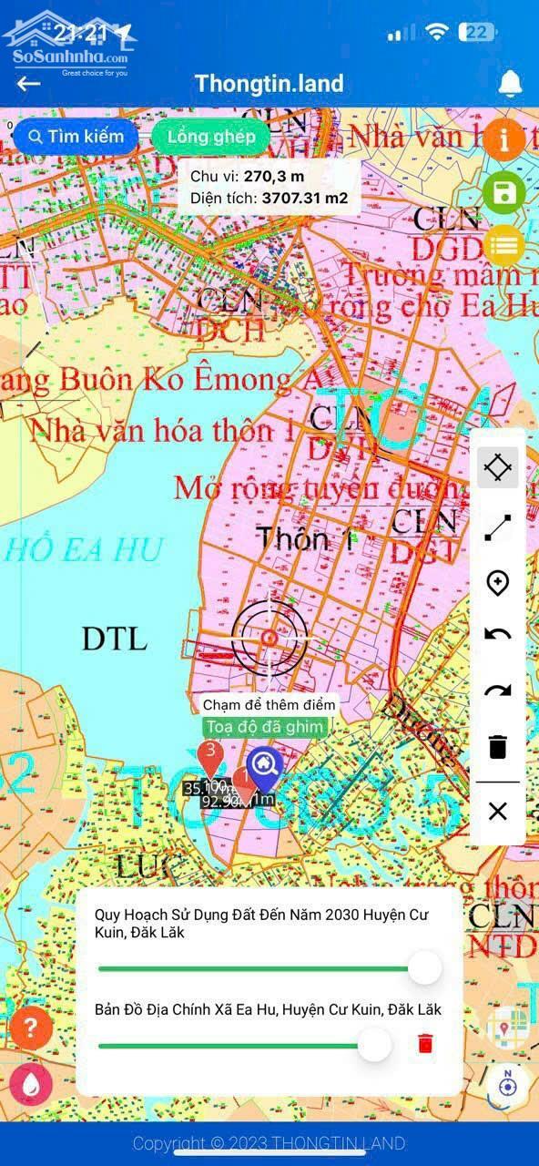 Hình ảnh Đất giáp hồ mát mẻ dt 7*91m sẵn thổ cư kdc đông đầy đủ tiện ích cách sân bay chỉ hơn 20km quốc lộ 27 chỉ 11km giá 417tr bao 3