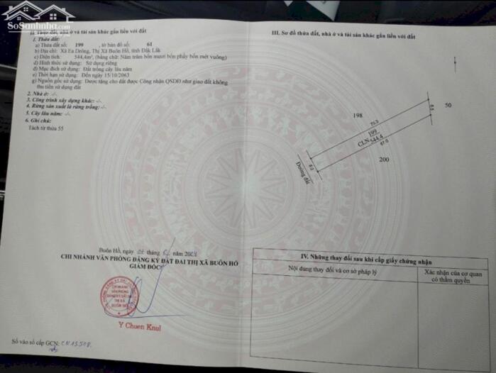 Hình ảnh Buôn Hồ- Đắk Lắk dt hơn 5oom2 full vườn vải cần tiền gấp bán 129tr hết đất 3